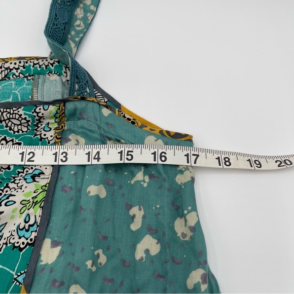 Tiny for Anthropologie Scarf Printed Tunic Dress Crochet Detailing Front Pockets - Picture 14 of 15